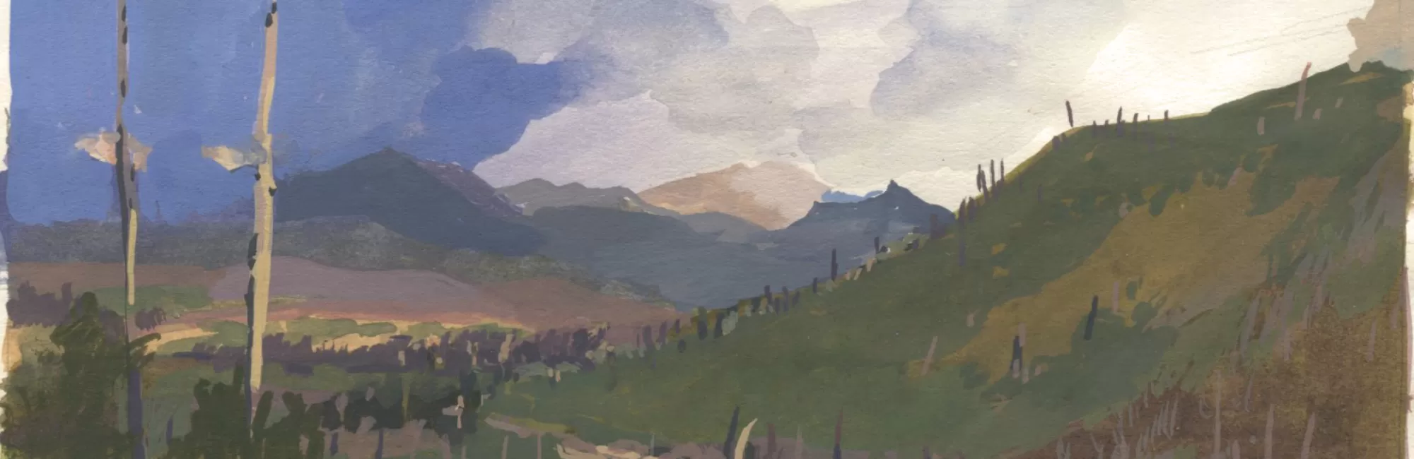 Landscape Painting in Gouache